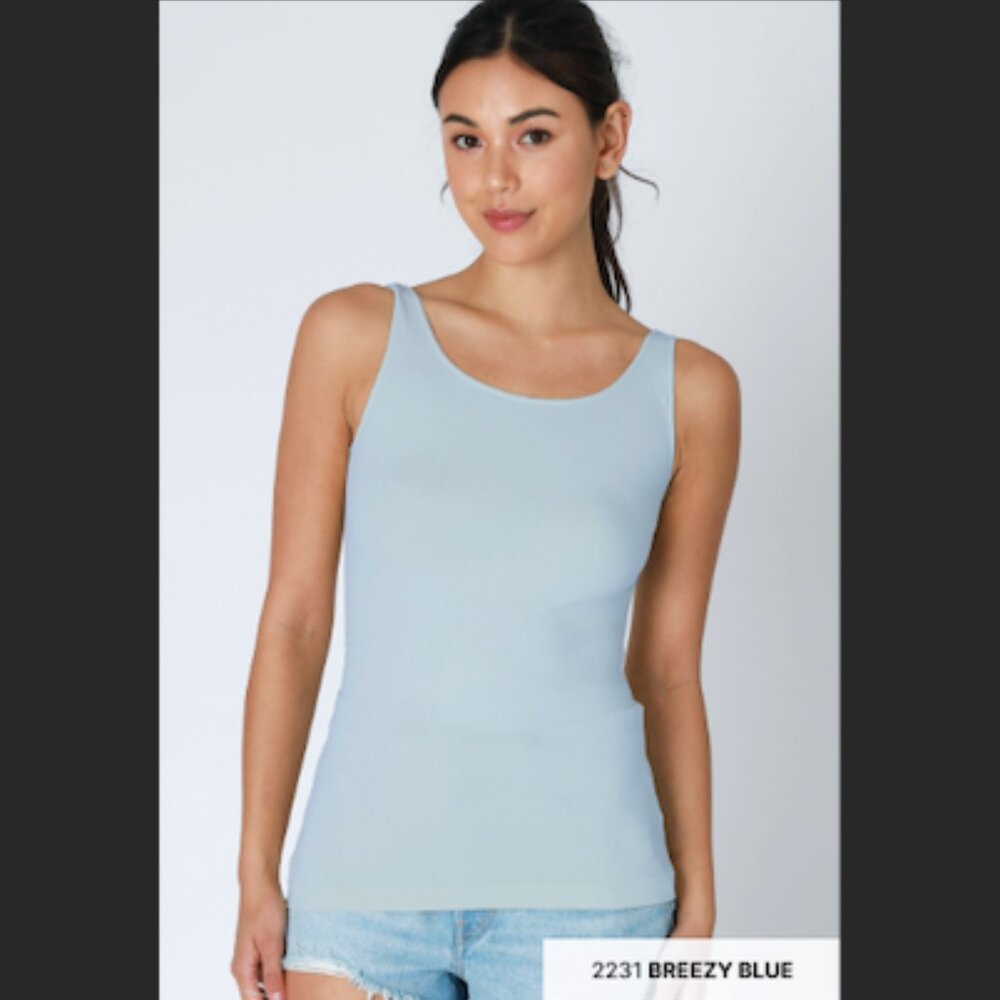 NEW Breezy Blue Ultra Soft and Stretchy Wide Strap Tank Top